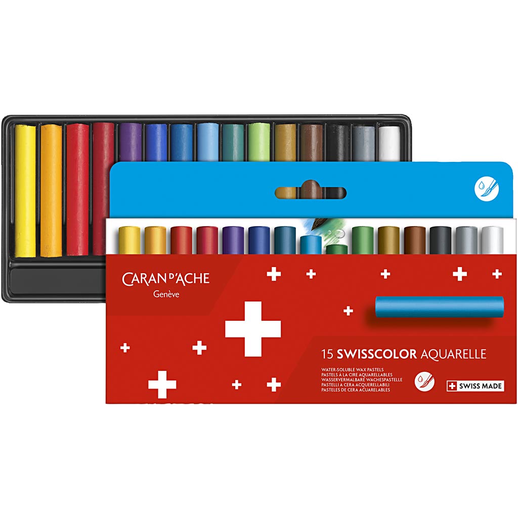 Caran Dache Caran d'Ache Neocolor II, Junior, L: 5 cm, Stärke 8,5 mm, verschiedene Farben, 15 Stück 1 Box