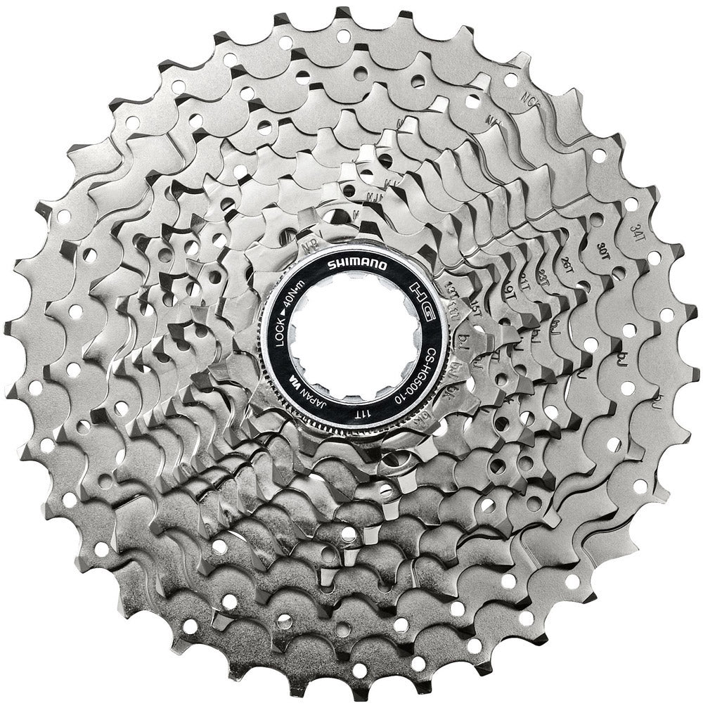 Shimano Kassette 10 Speed CS-HG500 12-28T-Silver (Arbeitsplatzverpackung)