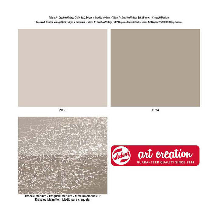 Talens Art Creation Vintage-Set, 2 Beigetöne und Craquelé