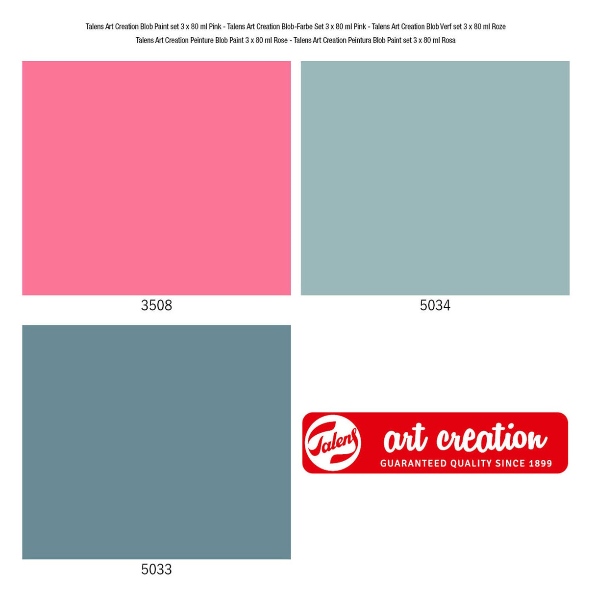 Talens Art Creation Blob-Farbe Pink, 3 Teile.