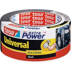 Tesa Extra Power Universal Textilband Panzerband zum Reparieren, Bündeln oder Abdichten – Schwarz
