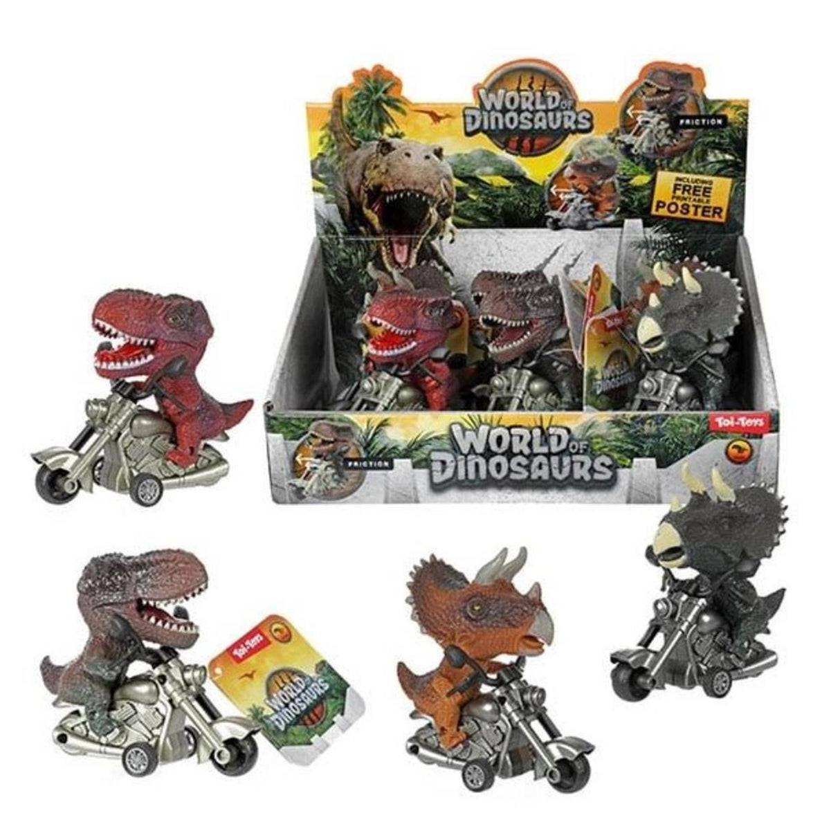 Toi-Toys Welt der Dinosaurier Reibungs-Dino auf Motor