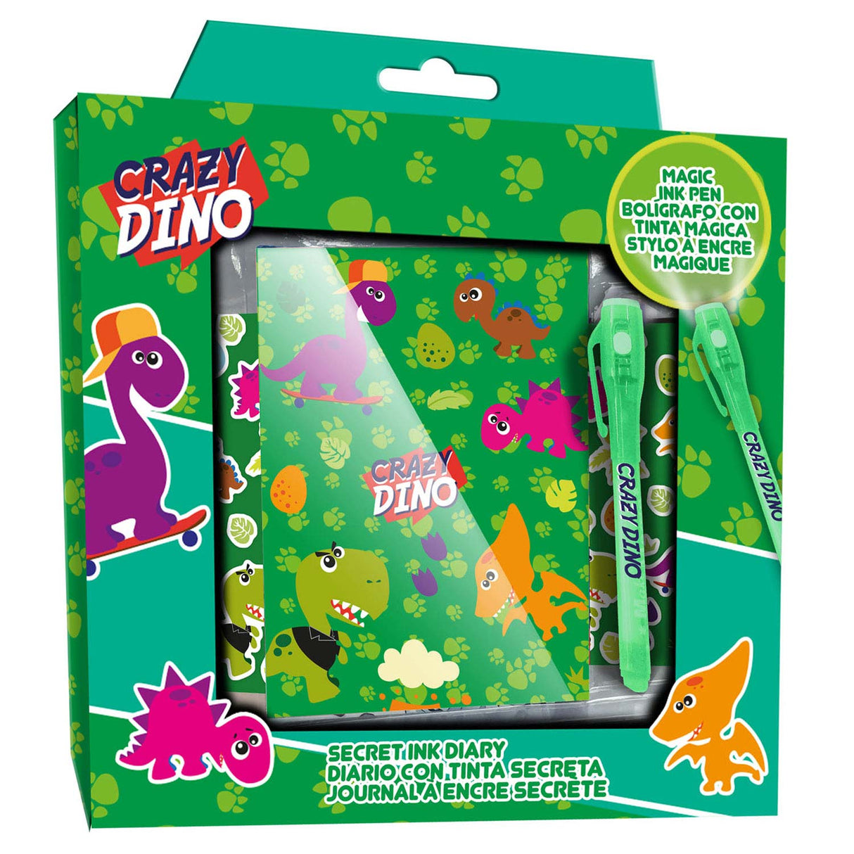 Kinderlizenztagebuch mit Aufklebern und Sekretär Pen Dinosaurus