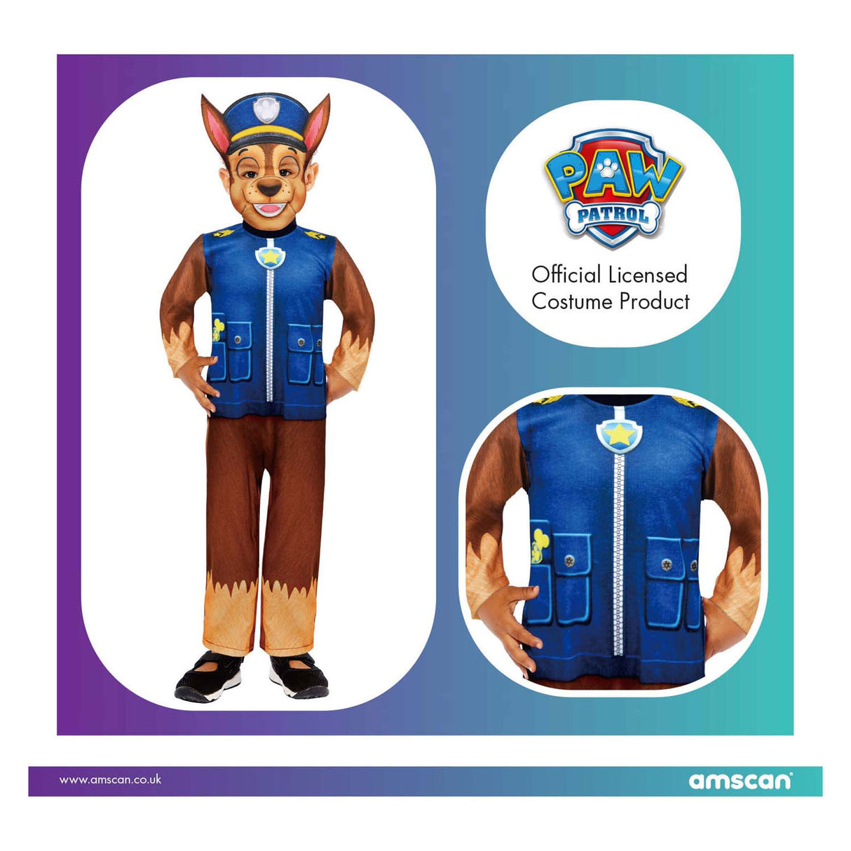 Paw Patrol Kinderkostüm Verfolgungsjagd, 3-4 Jahre
