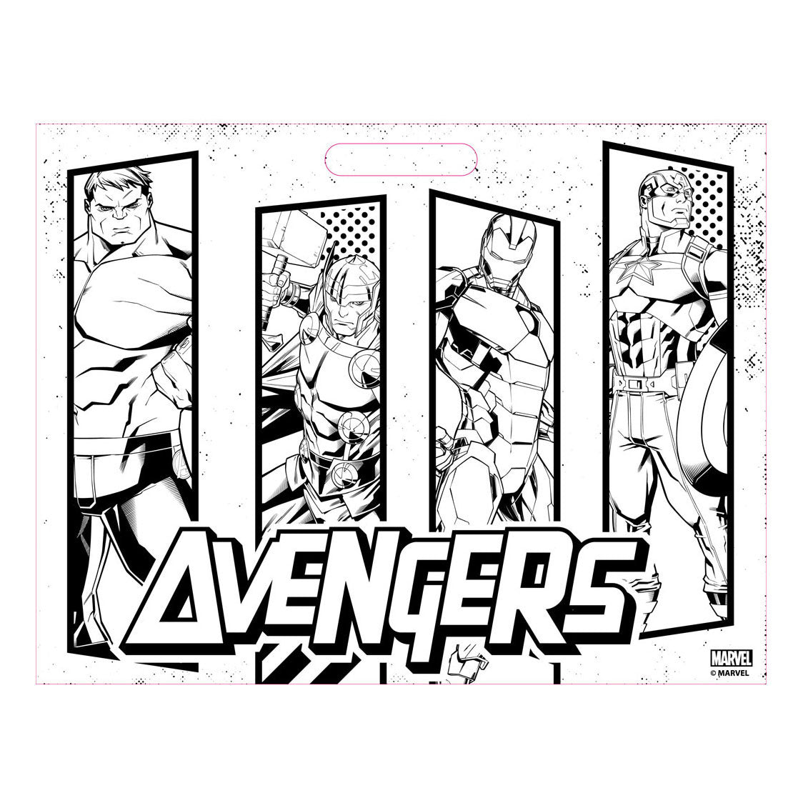 Avengers-Zeichenblock mit Aufklebern und 3 Buntstiften, 40 Blatt