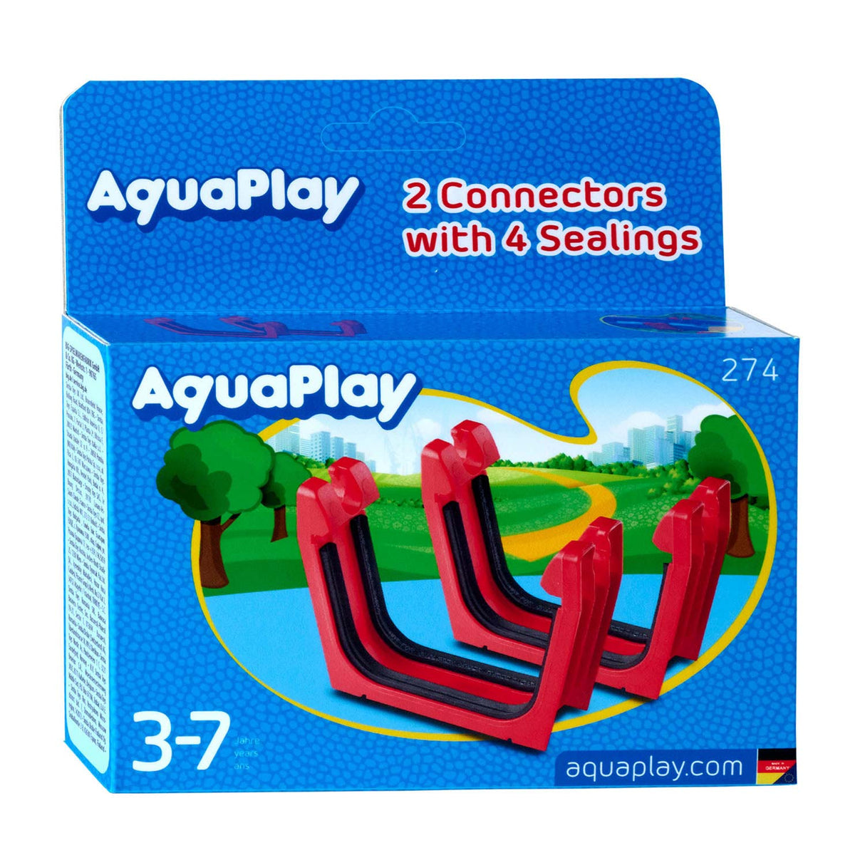 Aquaplay 274 - Verbindungsstück + Gummi -Schließungen, 2st.