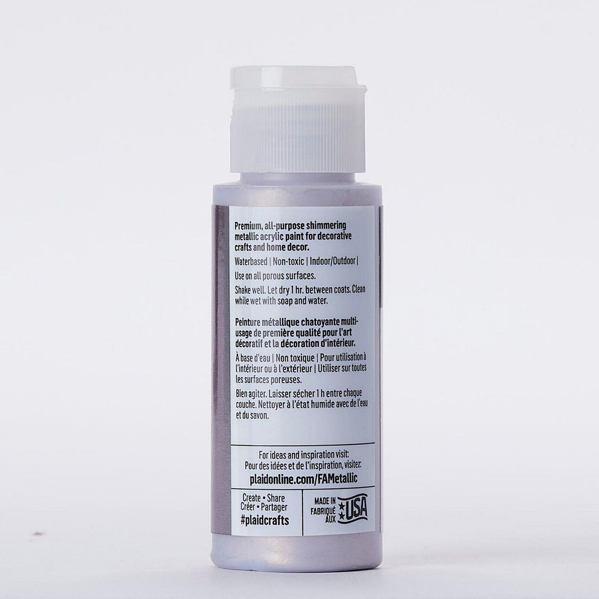Folkart • Metallic-Acrylfarbe, schimmernder Stahl, 59 ml