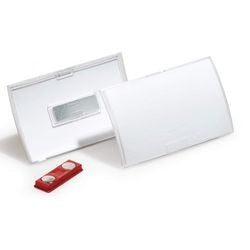 Dauerhaftes Namensschild ohne Markenzeichen, klickbar, mit Magnet, Kunststoff, 10 x 75 x 40 mm