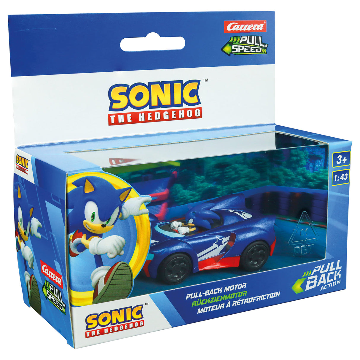 Carrera Rückzugsauto Team Sonic Racing – Blau