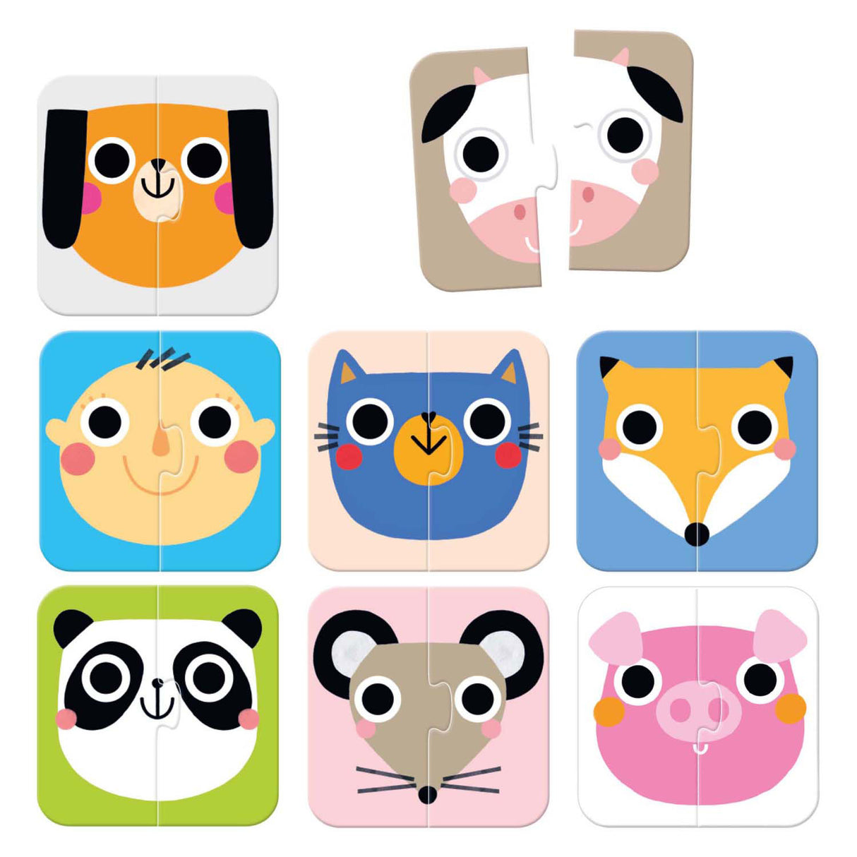 Bananenpanda – Halbgesichter-Puzzle für unterwegs – 16 Teile.