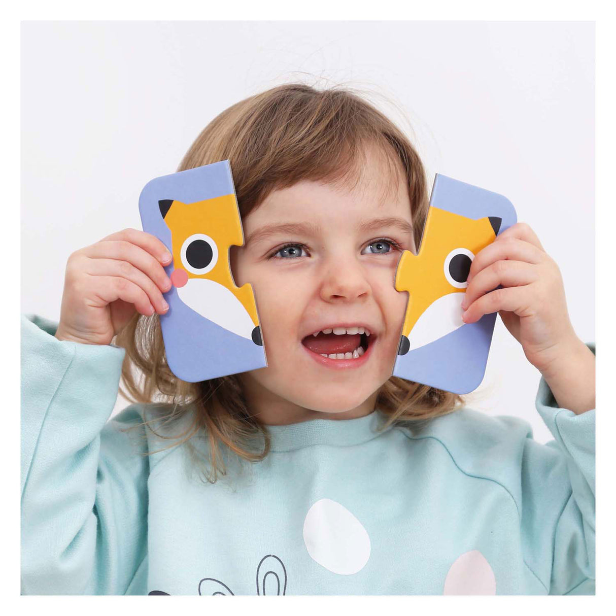Bananenpanda – Halbgesichter-Puzzle für unterwegs – 16 Teile.