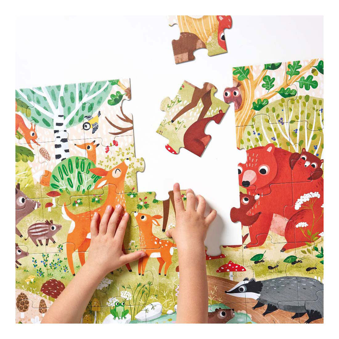 Bananenpanda – wildes Jumbo-Puzzle Waldtiere – 40 Teile.
