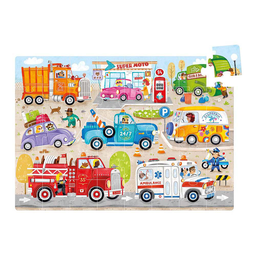 Bananenpanda – Moto-Jumbo-Puzzleautos – 40 Teile.