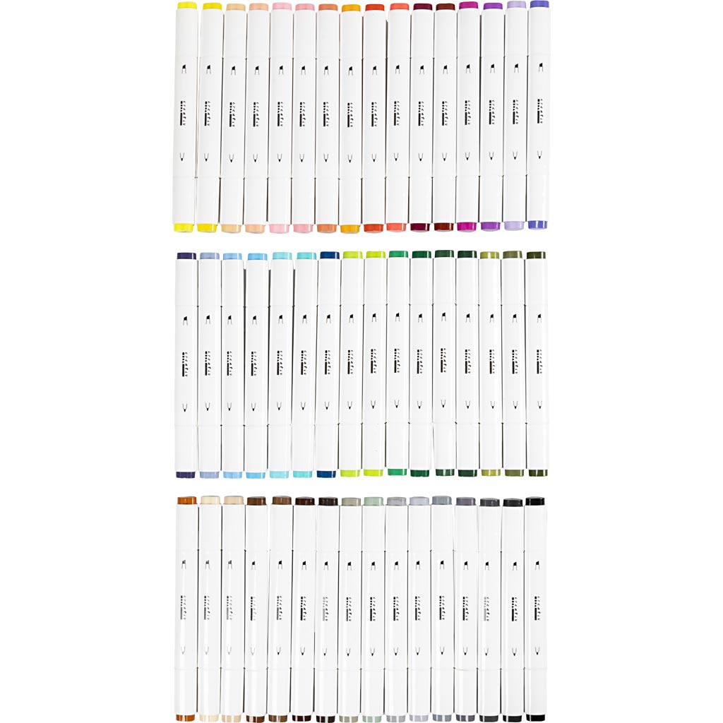 Creativ Company Zeichenstift, Strichstärke 1+8 mm, Standardfarben, 48 Stück 1 Box