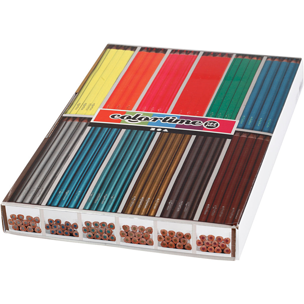 Dreiecksfarbene Stifte - Metallic und Neon, 144st.
