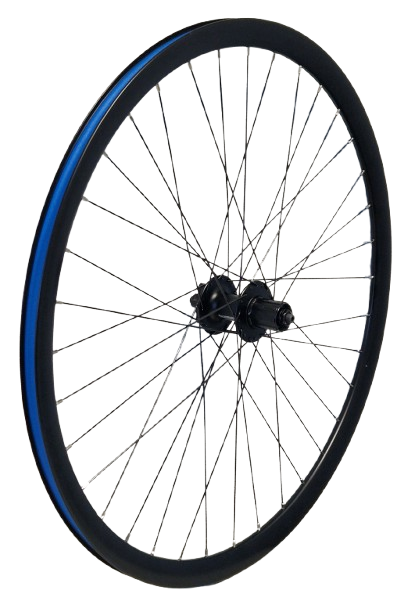 Kgz-Hinterrad, 28 Zoll (622), Kassette, 8–10 Gänge, Speichen, schwarze Felge, schwarze Scheibe, 6-Loch-Ausfallenden