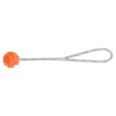 Trixie-Ball am Seil aus Naturkautschuk, schwimmend, orange