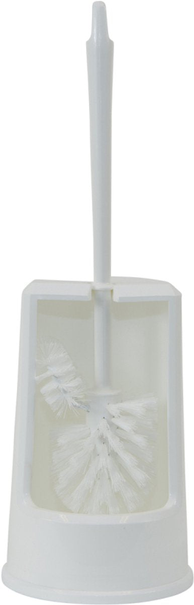 Toilettenbürste mit Halter mit Kantenreiniger weiß