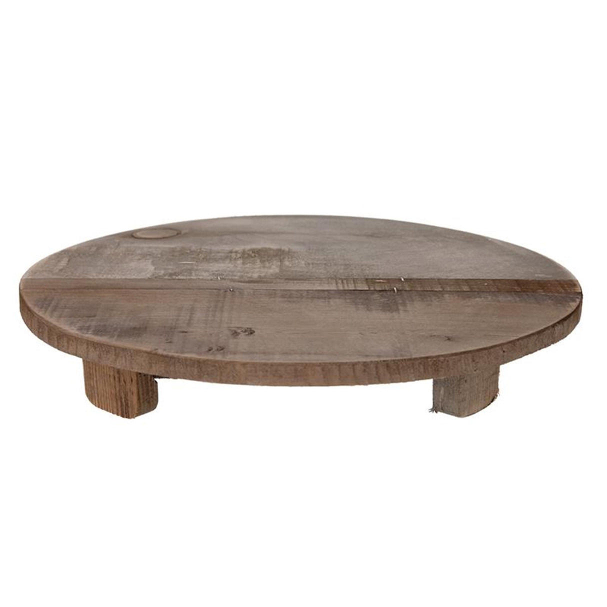 Natürliches Sammeltablett mit Altholzsockel ø38x7cm