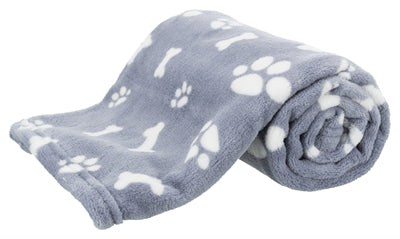 Trixie Hundedecke Kenny Fleece Knochenpfoten blau