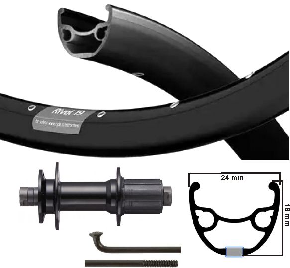 Kgs Hinterrad 27,5 Zoll (584), Rival Black Cass Hohlachse 8–10 V Scheibe
