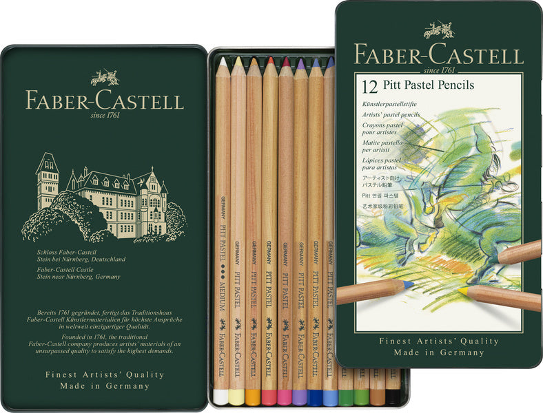 Faber Castell FC-112112 Pastellstift Faber-Castell Pitt Metalletui mit 12 Stück