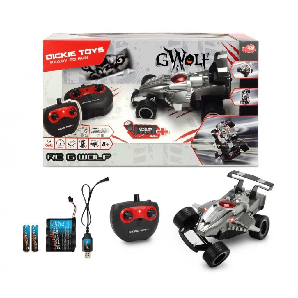 Dickie Toys RC G-Wolf Rennwagen + hellsilber schwarz