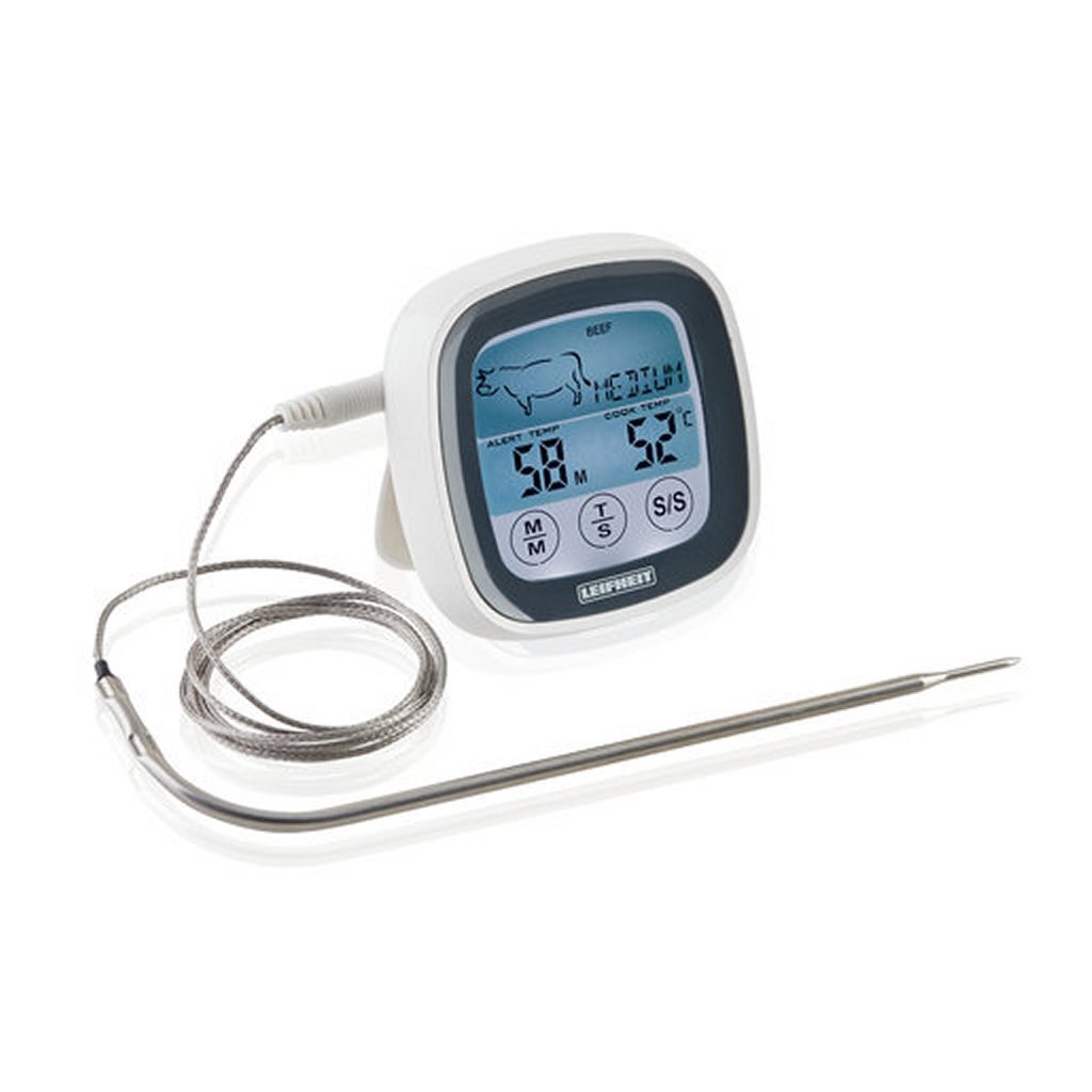 Leifheit 3223 digitaler Ofen und Grill -Thermometer weiß grau