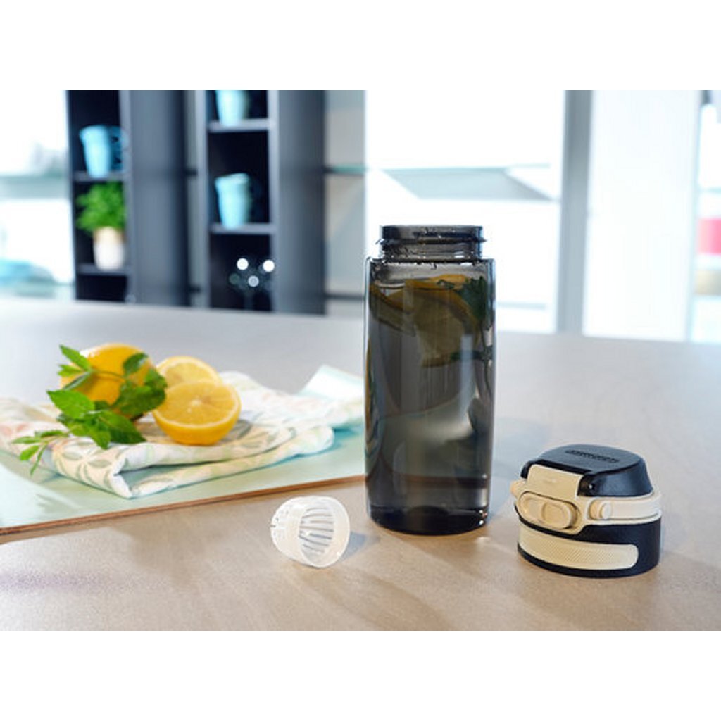 Leifheit 3261 Flip Tritan Trinkflasche 550 ml schwarz