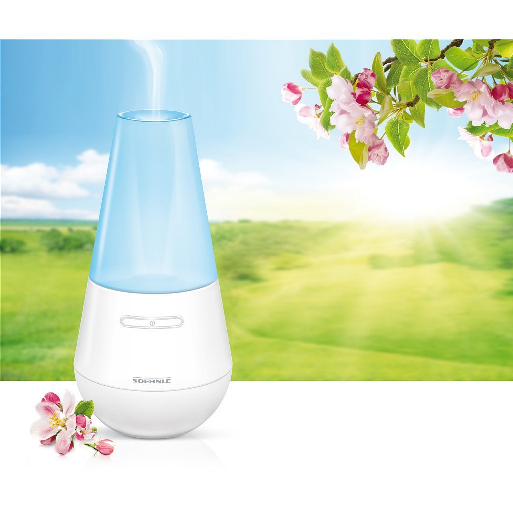 Soehnle 68025 Valencia Aroma-Diffusor mit blauer LED-Lampe weiß
