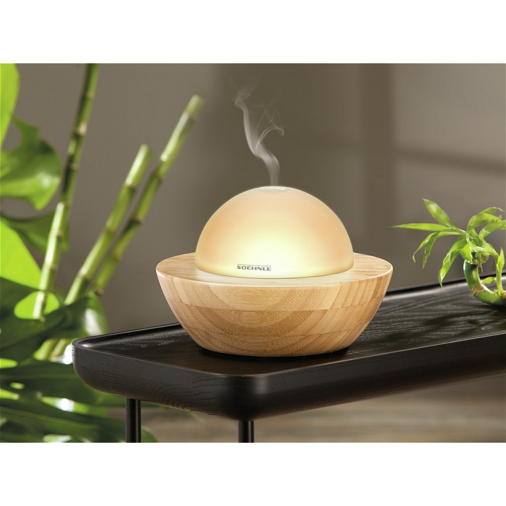 Soehnle 68087 Modena Aroma-Diffusor mit LED-Beleuchtung aus Glas Bambus