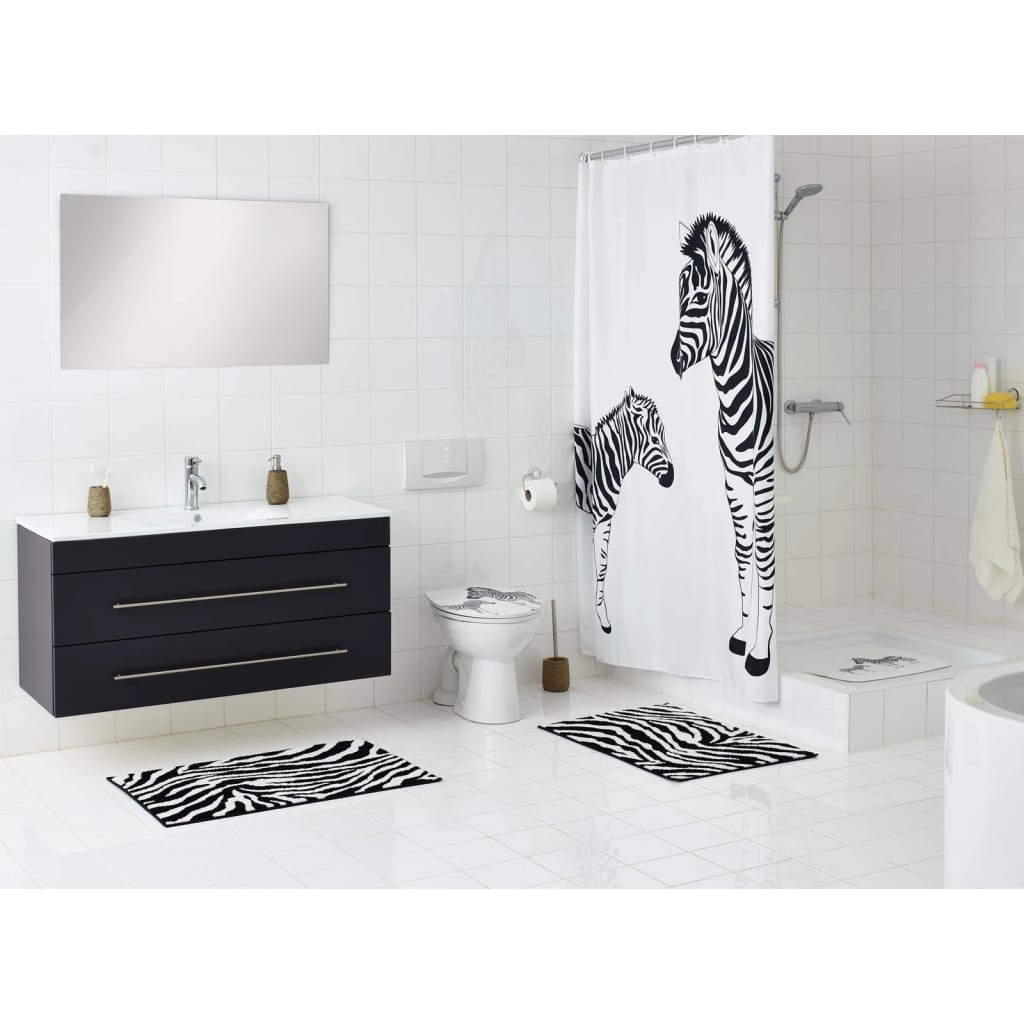 Ridderduschmatte Zebra 54x54 cm weiß und schwarz