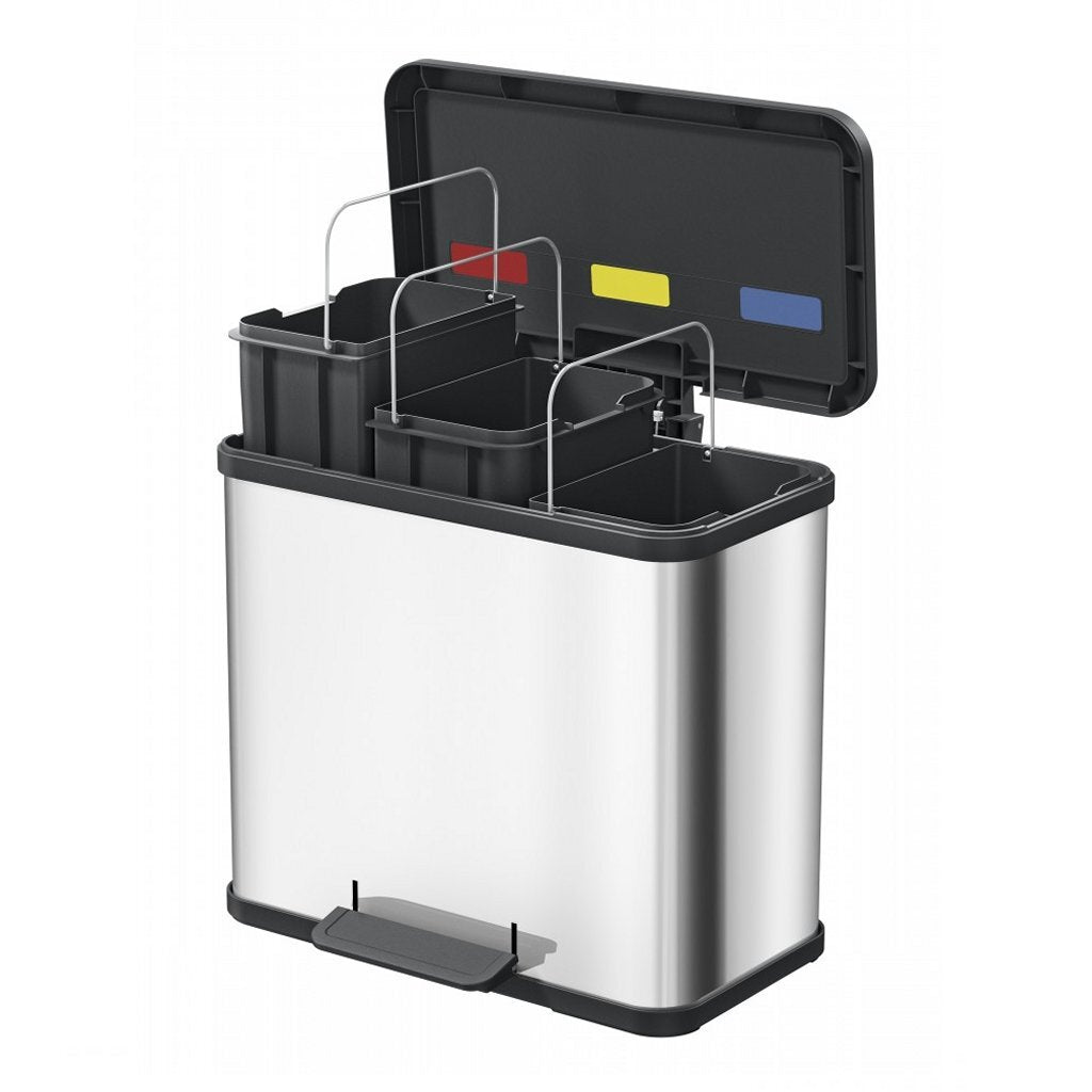 Hailo 0633-230 Öko Trio Plus Pedal Bin 3x9l Weiß