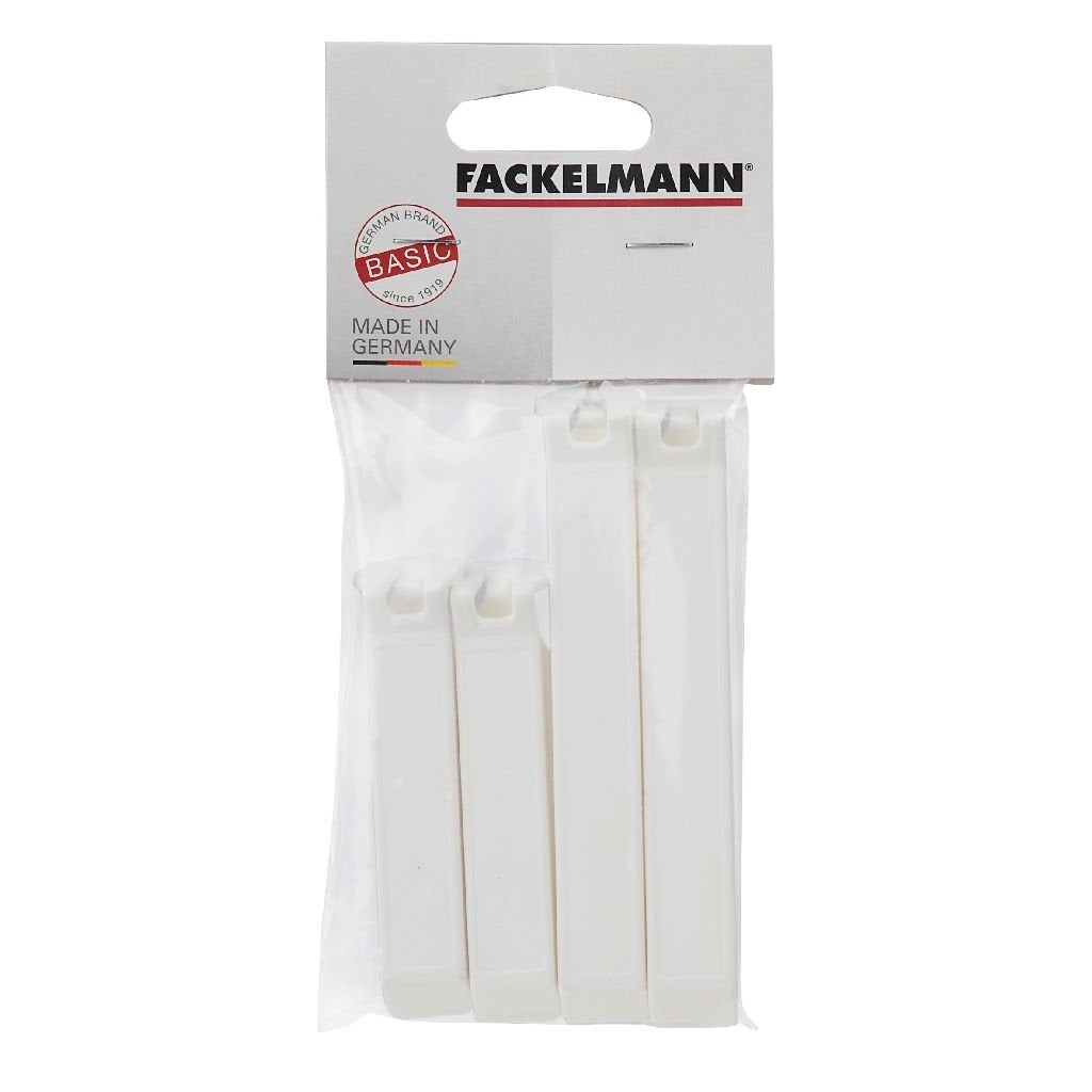 Fackelmann Basic Frischhalteklammer 11 und 8 cm weiß 4 Stück