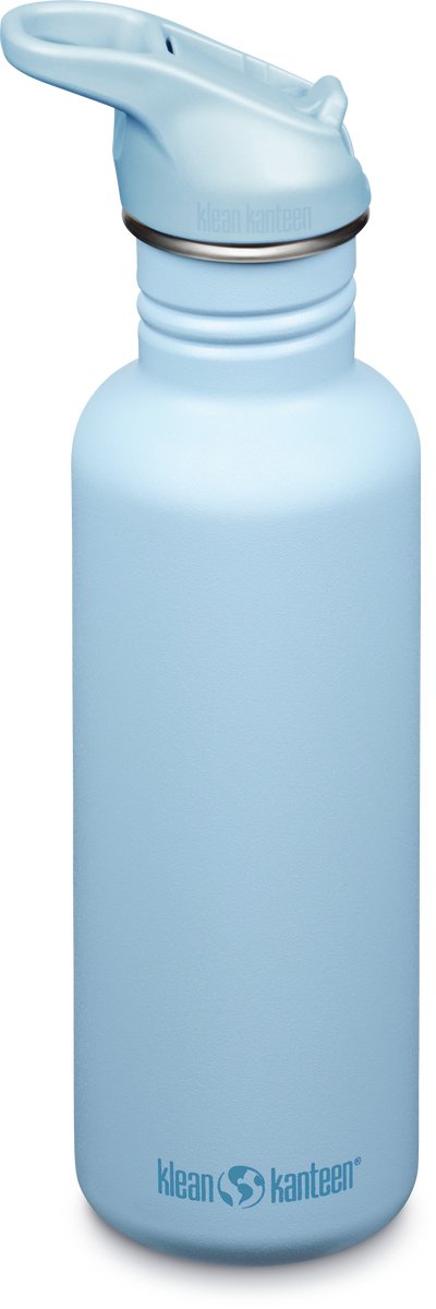 Klean Kanteen Trinkflasche – klassisch – Sportverschluss mit Flip – klarer Himmel – 800 ml