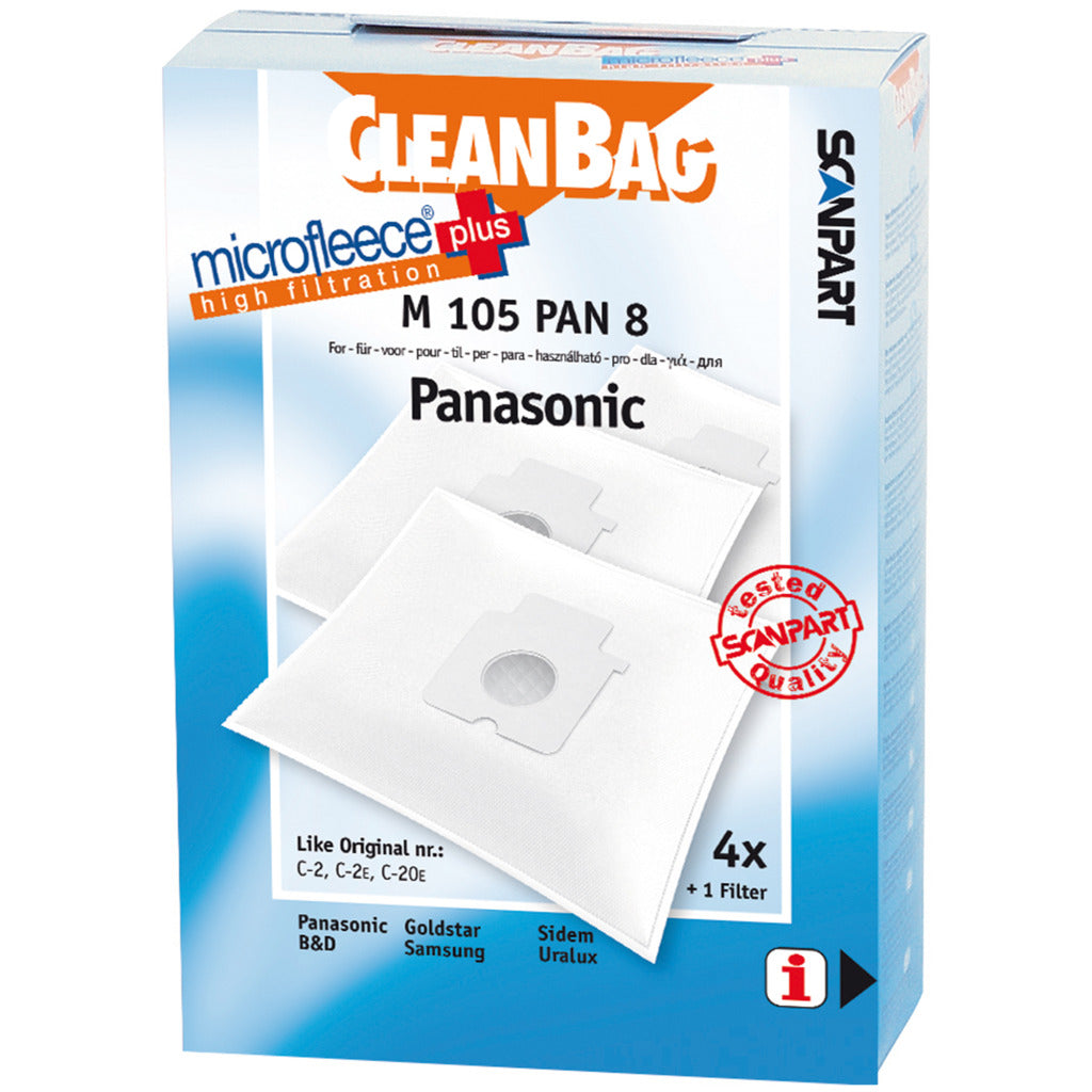 Scanpart m105pan8 microfleese staubbeutel panasonic c-2e micro en