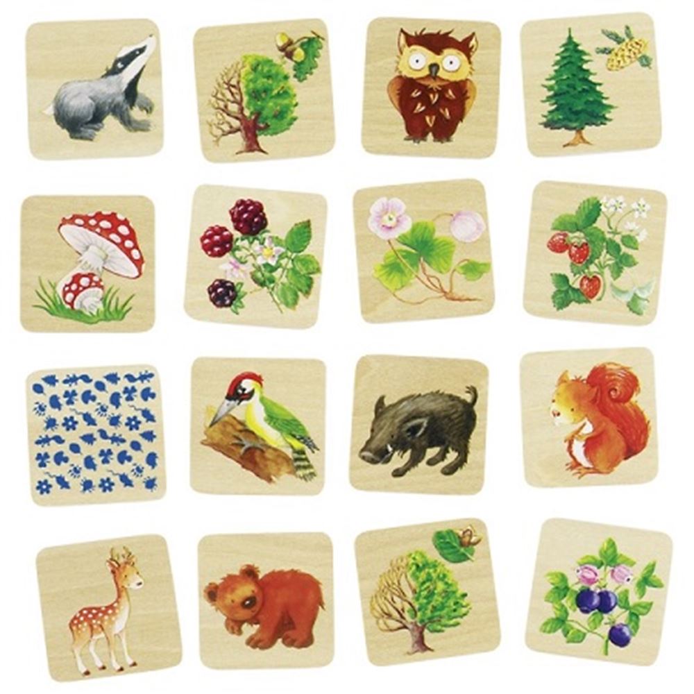Goki Memospiel, Waldleben. 32 Stück. 3+