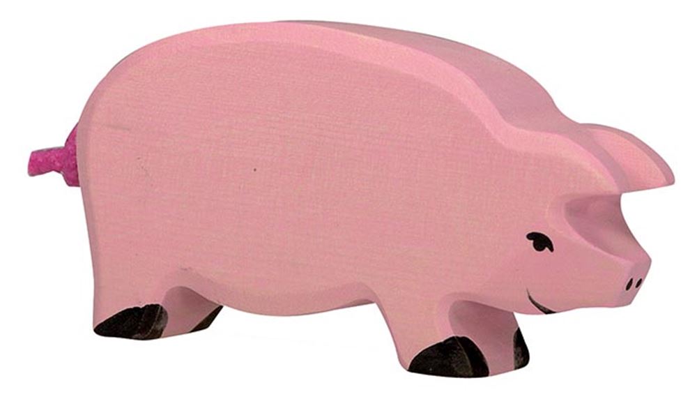 Holztigerschwein. 13 cm.