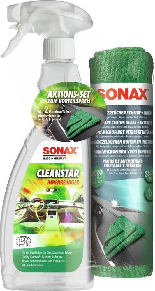 Sonax Aktionsset Cleanstar Mikrofasertücher. Clean Star Set 750 ml