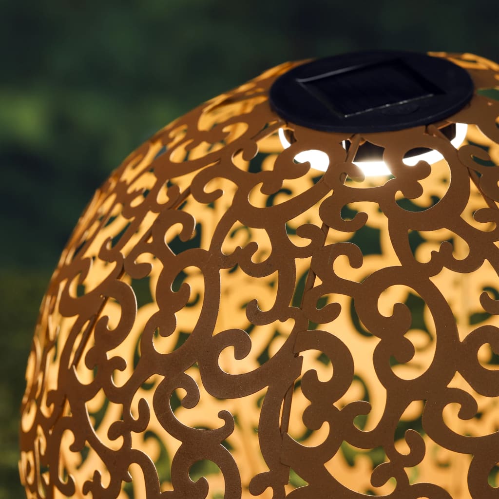 Hallo Gartenlampe Solar LED Boll 28,5 cm Metallbraun