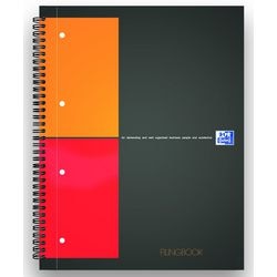 Aktenbuch, Oxford, A4, 80 g/m², liniert, 4 Löcher, weiß