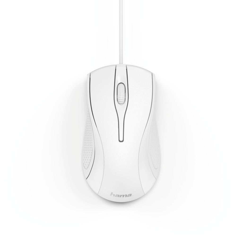 Hama optische Maus mit 3 Tasten MC-200 mit weißem Kabel