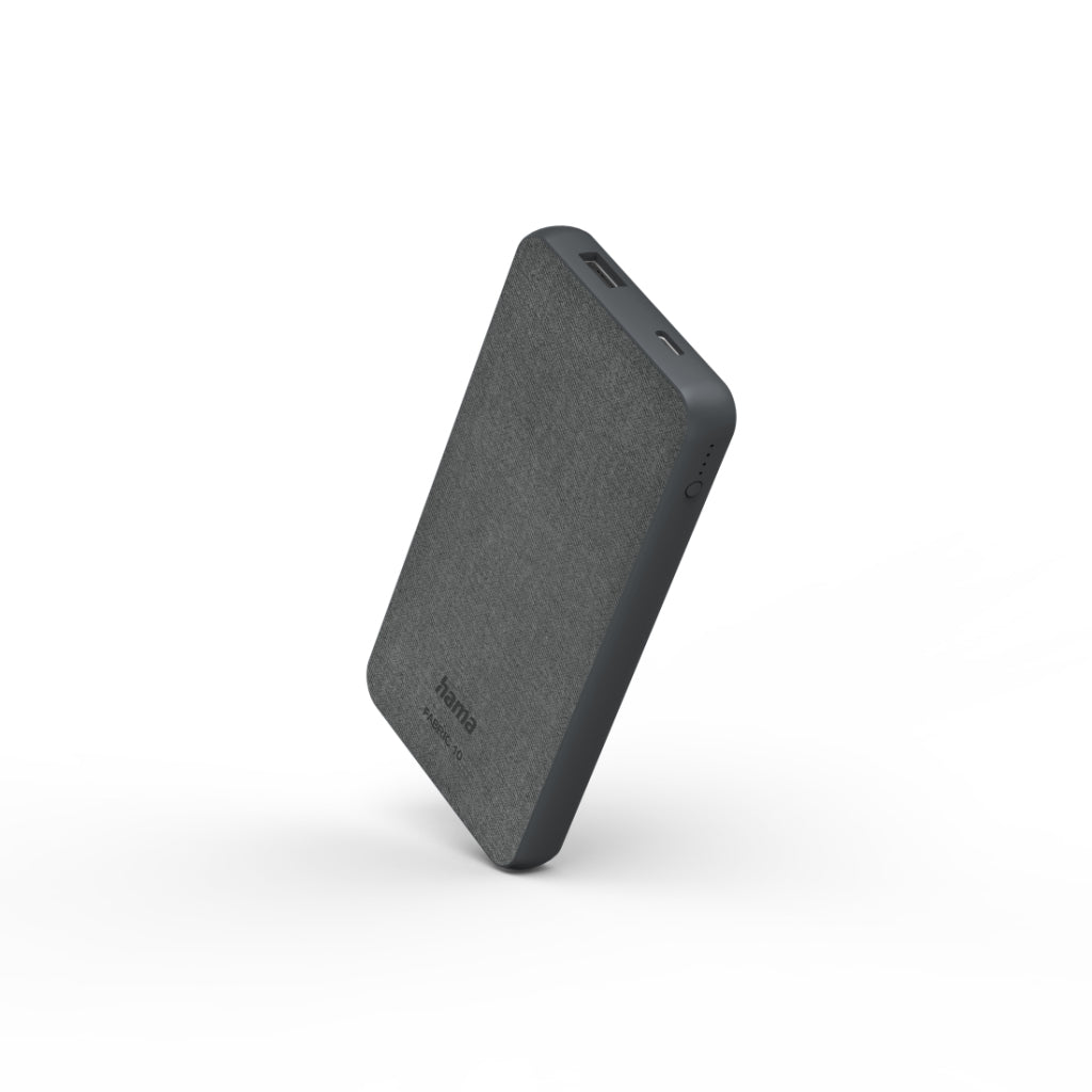Hama Netzteil Fabric 10 10000mAh 2 Ausgänge: USB-C USB-A Grau