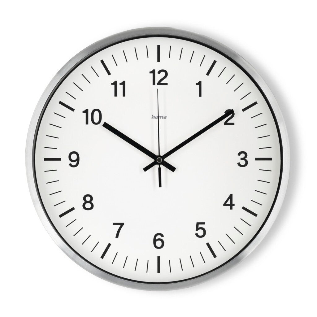 Hama Funk-Wanduhr Aluminium glänzend ø 35cm