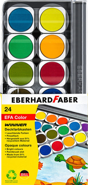 Eberhard Faber EF-578324 Farbbox Gewinner 24 Farben + Mischpalette