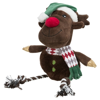 Trixie Weihnachts-Rentier mit Zahnseide-Beinen aus Plüsch-Baumwolle