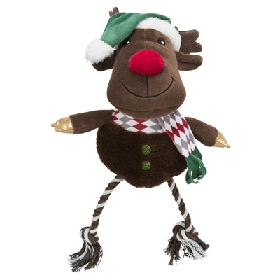 Trixie Weihnachts-Rentier mit Zahnseide-Beinen aus Plüsch-Baumwolle