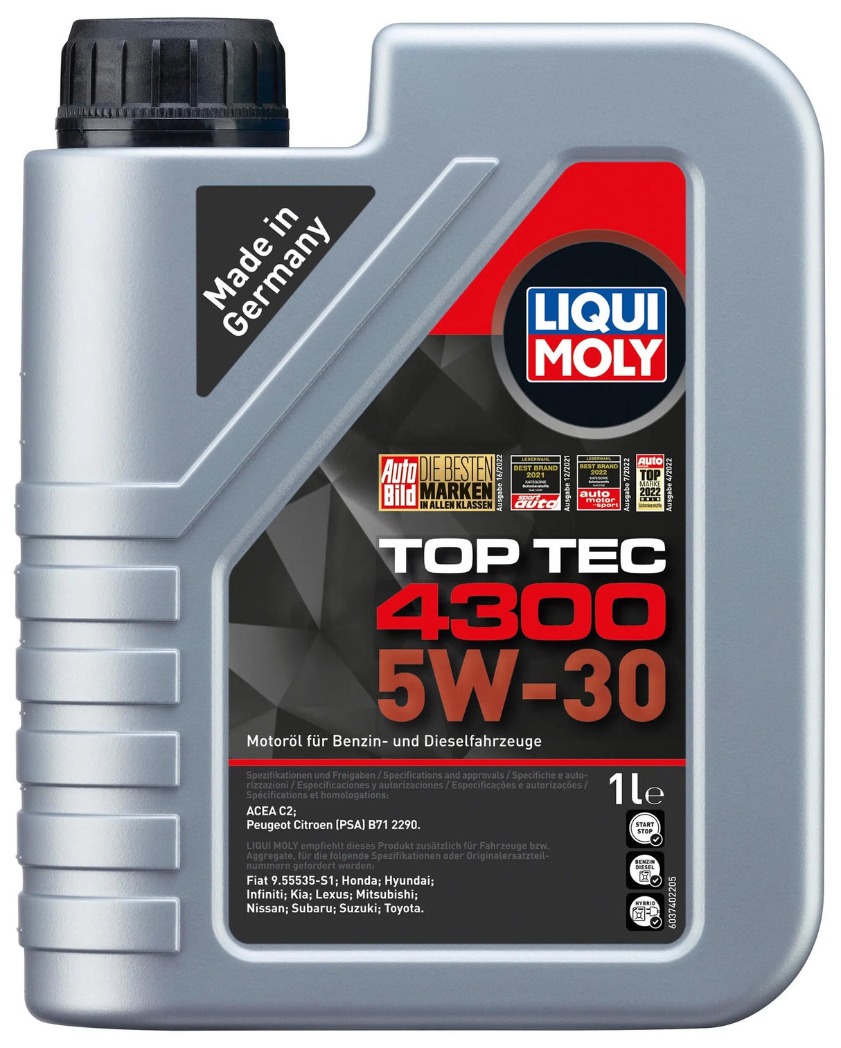 Liqui Moly Motoröl Top Tec 4300. Motoröl toptec4300 5w-30 lm 1 ltr.