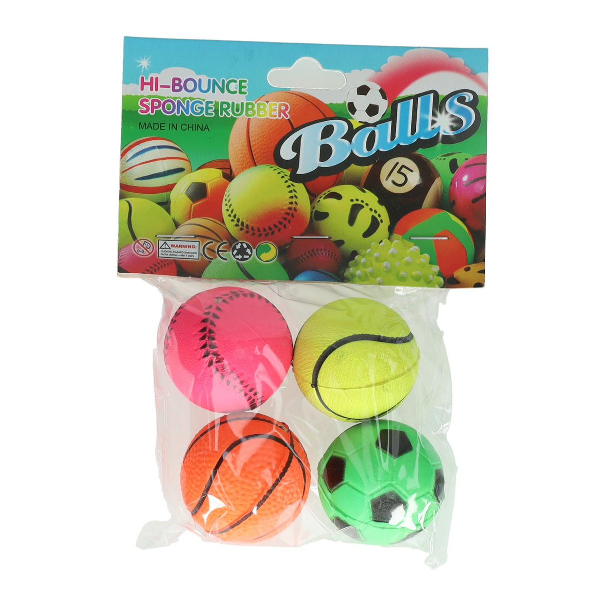 Sport stuiterballen - 4st.