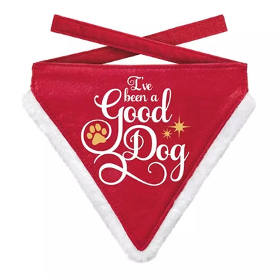 Plenty Gifts Weihnachtshalstuch „Good Dog“ in Rot